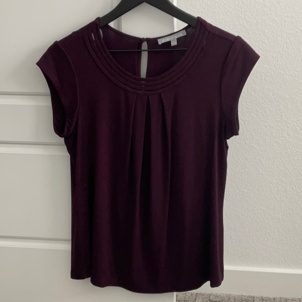 Daniel Rainn- Neck Pleat Detail- Dark Purple- Size M